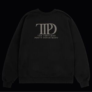 Tortured Poets Department Black Crewneck Large